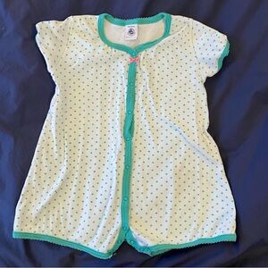 Petit Bateau Star Print Pajama Romper - Size 2T